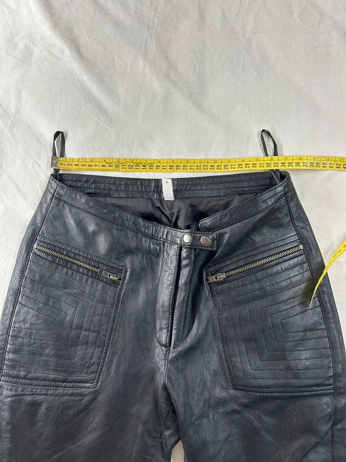 Pantalón negro recto de cuero Vero Moda talla 36 100% cuero – photo 6